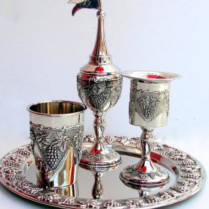 SILVER PLARED GRAPES HAVDALA SET