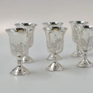 SILVER PLATED JERUSALEM L 6 SMALL CUPS