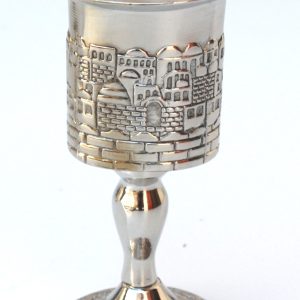 HAVDALA CANDLESTICK W/JERUSALEM NICKEL FINISH