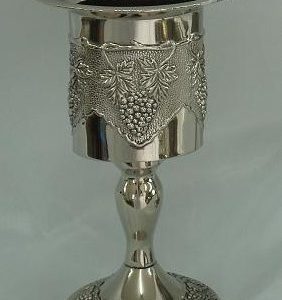 SILVER PLATED HAVDALA CANDLESTICK W/GRAPES