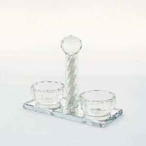 CRYSTAL/WHITE SPARKS ROUND OPEN SALT DISH