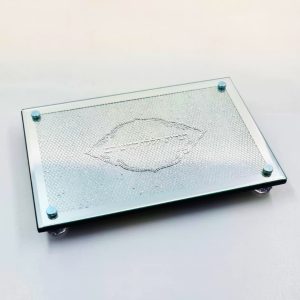 MIRROR MENORAH TRAY 30X20 CM.
