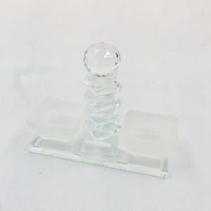 CRYSTAL "FROZEN" SQUAER OPEN SALT DISH