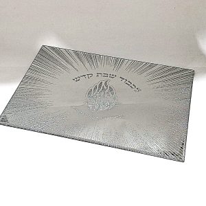GLASS KIDUSH TRAY 35X24 CM.