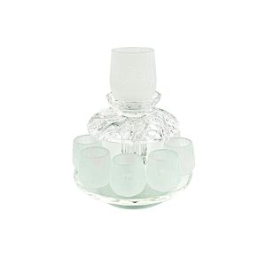 "FROZEN" CRYSTAL WINE FOUNTAIN SET CUP/8 SMALL CUPS