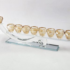 CLEAR/GOLD "ALADIN" MENORAH