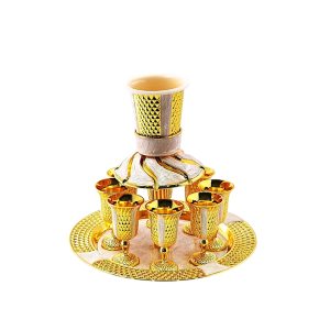 GOLDEN/ENAMEL "RHOMBUSES" KIDUSH FOUNTAIN