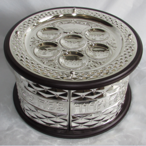 3 TIER SILVER PLATED SEDER TRAY 40 CM.