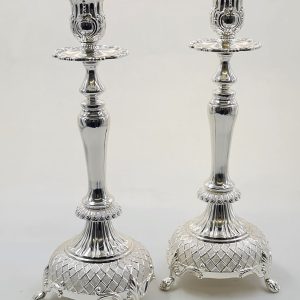 SILVER PLATED PR. CANDLESTICK 34 CM.