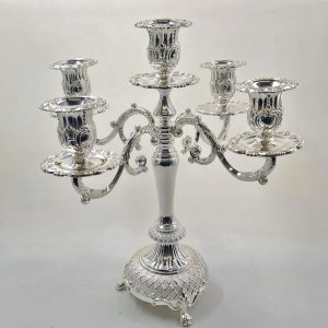 SILVER PLATED 5 LIGHTS CANDLESTICK 37 CM.