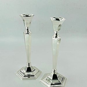 SILVER PLATED PR.CANDLESTICKS 22 CM.