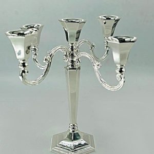 SILVER PLATED 5 LIGHTS CANDLESTICKS 25 CM.