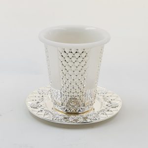 SILVER PLATED/COVER KIDDUSH CUP/SAUCER WITHOUT STEM