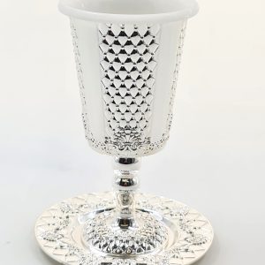 SILVER PLATED/COVER KIDDUSH CUP/STEM/SAUCER