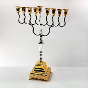 GOLD/SILVER PLATED MENORAH 29X42 CM.