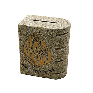 BROWN STONE ACRILIC/GOLDEN TZDAKA BOX