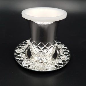 SILVER PLATED/PLASTICK COVER "RHOMBUSES" KIDDUSH CUP