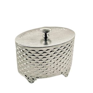 SILVER PLATED ETROG BOX 17X10X10 CM.