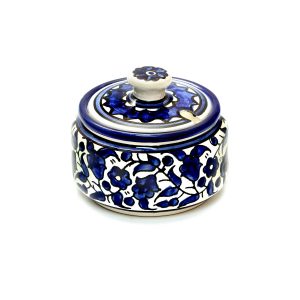 PLAIN ARMENIAN BLUE FLOWERS CHAROSET/HORSERA/HONEY DISH