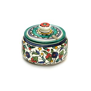 PLAIN ARMENIAN TEAL  FLOWERS CHAROSET/HORSERA/HONEY DISH