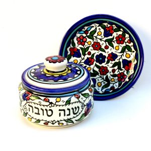 ARMENIAN FLOWERS DVASH DISH + PLATE 12 CM.