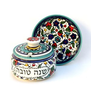 ARMENIAN FLOWERS DVASH DISH + PLATE 12 CM.