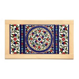 AEMENIAN ROUND FLOWERS DOUBLE FRAMED TILE