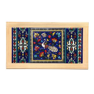 AEMENIAN PEACOCK DOUBLE FRAMED TILE