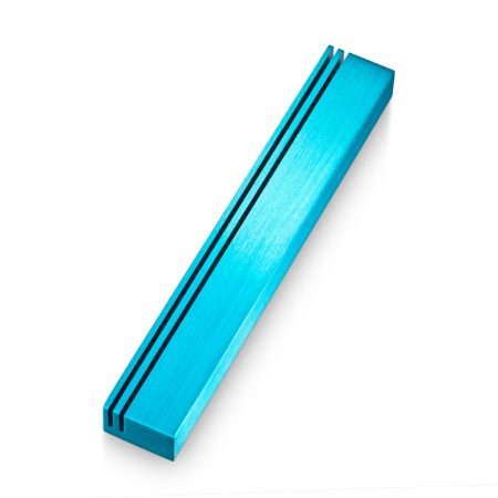ALUMINUM TURQUOISE "RAIL" MEZUZAH 7 CM.