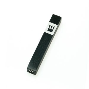 ALUMINIUM BLACK "SHIN" MINI MEZUZAH 7 CM.