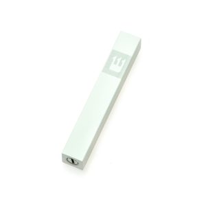 ALUMINIUM WHITE "SHIN" MINI MEZUZAH 7 CM.