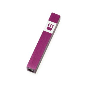 ALUMINIUM PURPLE "SHIN" MINI MEZUZAH 7 CM.