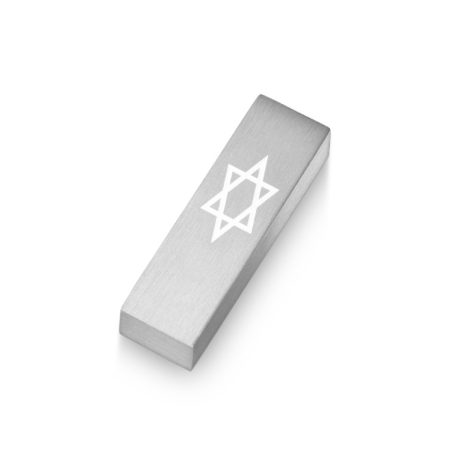 ALUMINUM SILVER STAR OF DAVID CAR MEZUZAH