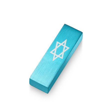 ALUMINUM TURQUOISE STAR OF DAVID CAR MEZUZAH