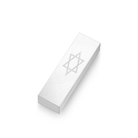 ALUMINUM WHITE STAR OF DAVID CAR MEZUZAH