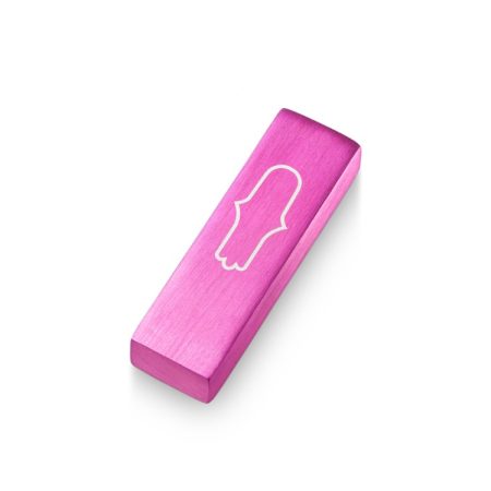 ALUMINUM PINK HAMSA CAR MEZUZAH