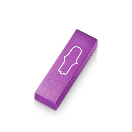 ALUMINUM PURPLE HAMSA CAR MEZUZAH