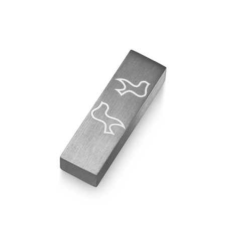 ALUMINUM GREY DOVE CAR MEZUZAH