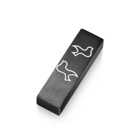ALUMINUM BLACK DOVE CAR MEZUZAH