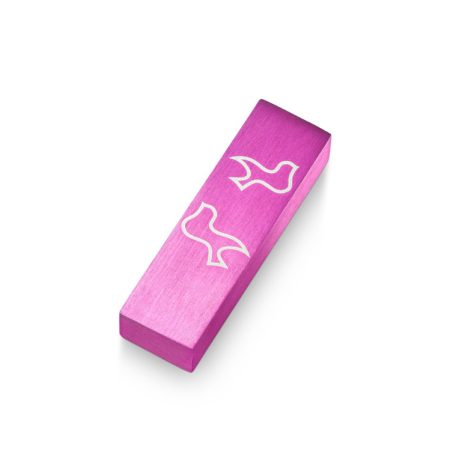 ALUMINUM PINK DOVE CAR MEZUZAH