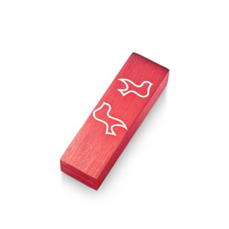 ALUMINUM RED DOVE CAR MEZUZAH