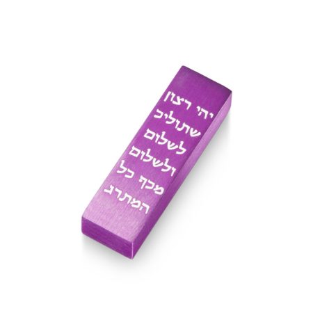 ALUMINUM PURPLE TRAVEL PRAYER CAR MEZUZAH