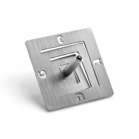ALUMINUM SILVER SQUARE SPIRAL DREIDEL ON STAND