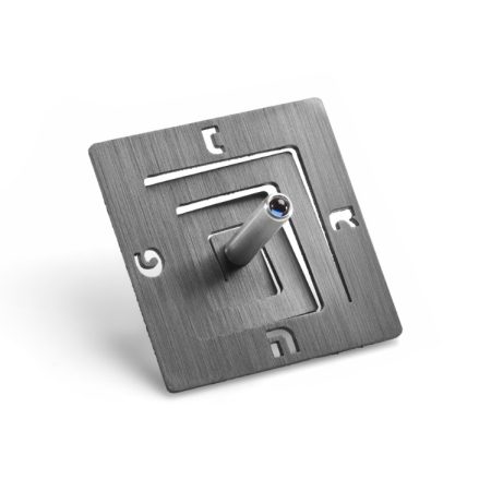 ALUMINUM GREY SQUARE SPIRAL DREIDEL+BASE