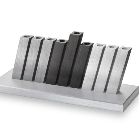 ALUMINUM BLACK/GREY/SILVER KINETIC MENORAH