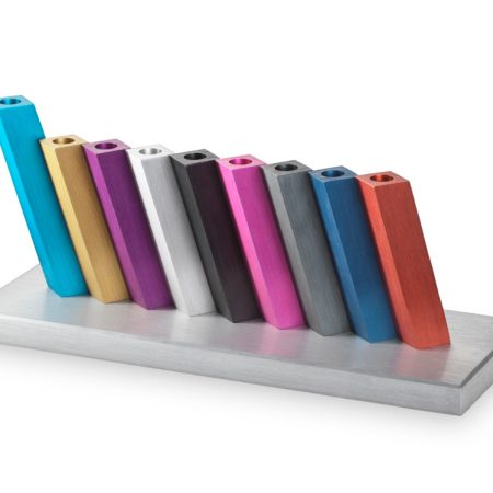 ALUMINUM COLORFUL KINETIC MENORAH