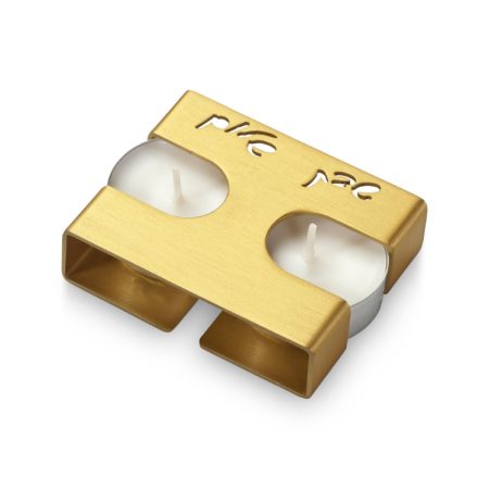 ALUMINIUM GOLD RECTANGLE TRAVEL CANDLESTICK