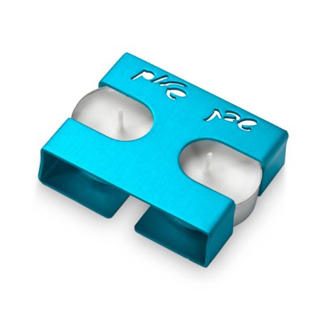 ALUMINIUM TORQUOISE RECTANGLE TRAVEL CANDLESTICK