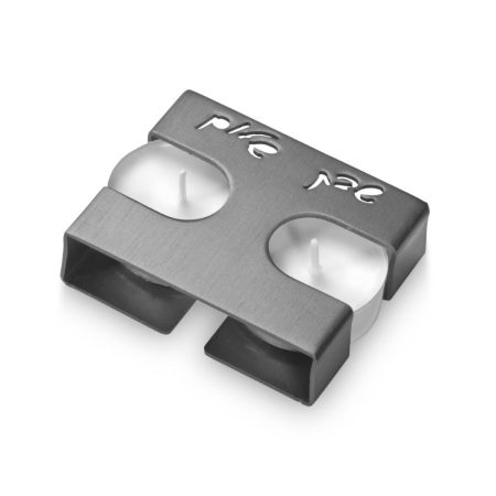 ALUMINIUM GREY RECTANGLE TRAVEL CANDLESTICK