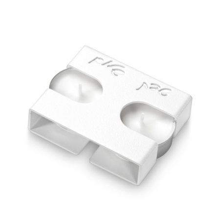 ALUMINIUM WHITE RECTANGLE TRAVEL CANDLESTICK